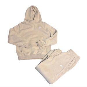 Nike Sportswear Club Fleece Jogger SET Kids Sweatsuit Hoodie SZ 14,L Sanddrift